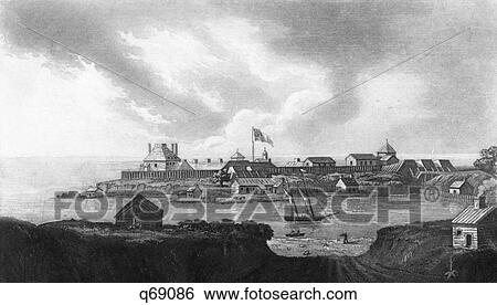 Stock Photograph - 1810S Fort Niagara Taken From The British Side Of The River At Newark 1814 During The War Of 1812. Fotosearch