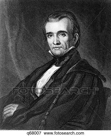 Stock Photo - 1840S Portrait James K. Polk 1795-1849 11Th American President Democrat War With Mexico Expansionism Looking At Camera. Fotosearch