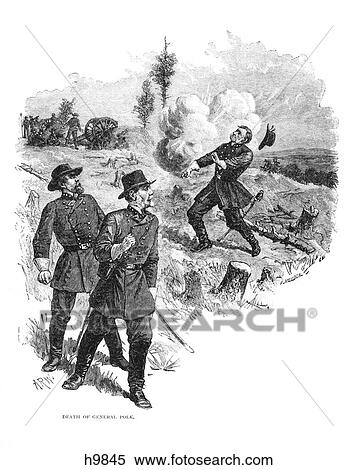 1860s 1864 DEATH OF CONFERERATE LT. GENERAL LEONIDAS POLK BY CANNON BALL AT PINE MOUNTAIN GEORGIA USA View Large Photo Image Stock Photography - 1860s 1864 DEATH OF CONFERERATE LT. GENERAL LEONIDAS POLK BY CANNON BALL AT PINE MOUNTAIN GEORGIA USA. Fotosearch