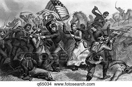 1860S A Woman In Battle During Civil War Known As Michigan Bridget Here Carrying A Flag Was The Wife Of A Soldier View Large Photo Image Picture - 1860S A Woman In Battle During Civil War Known As Michigan Bridget Here Carrying A Flag Was The Wife Of A Soldier. Fotosearch