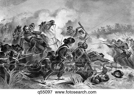 Stock Photo - 1860S August 1861 Battle Of Wilson'S Creek And The Death Of General Lyon Near Springfield Missouri Usa. Fotosearch