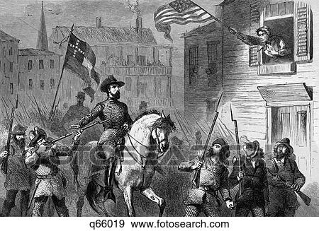1860S Barbara Frietchie Age 90 Waving Union Federal Flag As Confederate Troops Under Stonewall Jackson Pass In Frederick Md Usa View Large Photo Image Stock Photo - 1860S Barbara Frietchie Age 90 Waving Union Federal Flag As Confederate Troops Under Stonewall Jackson Pass In Frederick Md Usa. Fotosearch