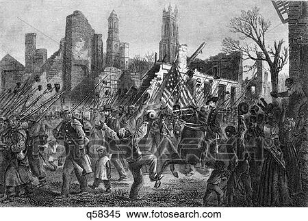 Stock Photography - 1860S February 1865 Entrance Of The 55Th Massachusetts African-American Regiment Into Charleston South Carolina Usa. Fotosearch