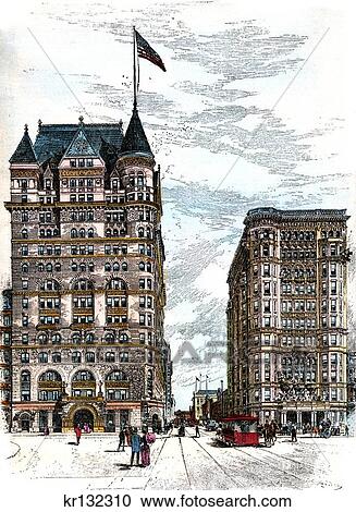 1890S Hotels Sherry And The Savoy As They Will Stand At Fifth Avenue And 59Th Street Manhattan Nyc Usa View Large Photo Image Stock Image - 1890S Hotels Sherry And The Savoy As They Will Stand At Fifth Avenue And 59Th Street Manhattan Nyc Usa. Fotosearch
