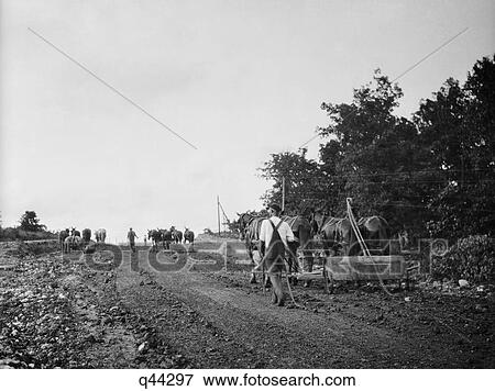 1900S 1901 Horse Drawn Road Scrappers Working On Highway Construction Near Capital Jefferson City Cole County Missouri Usa View Large Photo Image Stock Photo - 1900S 1901 Horse Drawn Road Scrappers Working On Highway Construction Near Capital Jefferson City Cole County Missouri Usa. Fotosearch
