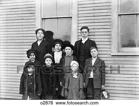 1900S Group Portrait Children Boys Girls Standing Posing By House View Large Photo Image Stock Photo - 1900S Group Portrait Children Boys Girls Standing Posing By House. Fotosearch