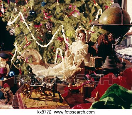 1900S Old Time Christmas Tree And Toys View Large Photo Image Stock Image - 1900S Old Time Christmas Tree And Toys. Fotosearch