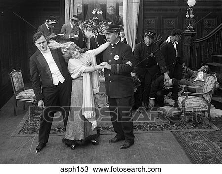 1910s 1920s Movie Still Police Detectives Comfort Women Parlor