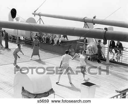 1930S 1938 Ss Europa Transatlantic Ocean Liner Passengers Playing Game On Deck View Large Photo Image Stock Photo - 1930S 1938 Ss Europa Transatlantic Ocean Liner Passengers Playing Game On Deck. Fotosearch