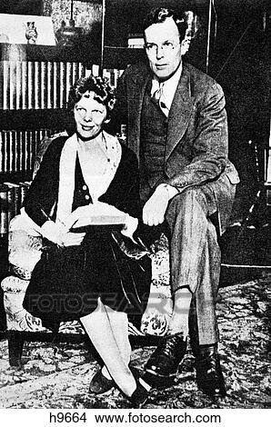 1930s HALF TONE OF AMELIA EARHART WITH HER HUSBAND G. P. PUTNAM View Large Photo Image Picture - 1930s HALF TONE OF AMELIA EARHART WITH HER HUSBAND G. P. PUTNAM. Fotosearch