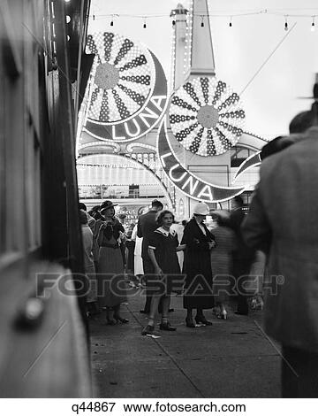 1930S Luna Park In Early Evening Coney Island Brooklyn New York Usa View Large Photo Image Stock Photo - 1930S Luna Park In Early Evening Coney Island Brooklyn New York Usa. Fotosearch