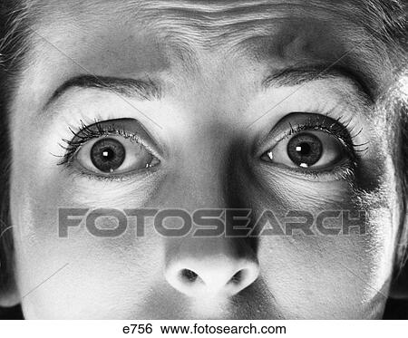 1940S 1950S Close-Up Woman Eyes Showing Fear View Large Photo Image Stock Photograph - 1940S 1950S Close-Up Woman Eyes Showing Fear. Fotosearch