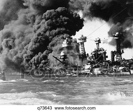 1940S December 7 1941 Burning Navy Ships In Pearl Harbor After Surprise Attack By Japanese View Large Photo Image Stock Image - 1940S December 7 1941 Burning Navy Ships In Pearl Harbor After Surprise Attack By Japanese. Fotosearch