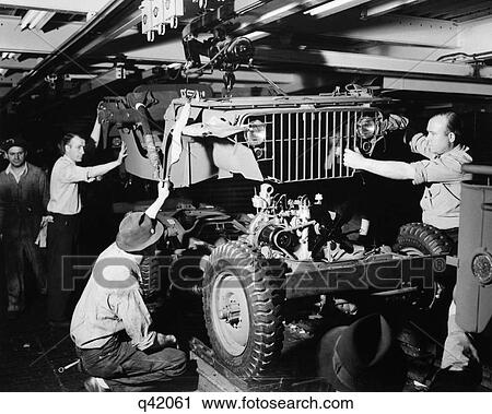1940S Defense Workers Automobile Assembly Line Drop Body Onto Chassis Blitz Buggy Jeep Ford River Rouge Plant Detroit Mi Usa View Large Photo Image Stock Image - 1940S Defense Workers Automobile Assembly Line Drop Body Onto Chassis Blitz Buggy Jeep Ford River Rouge Plant Detroit Mi Usa. Fotosearch
