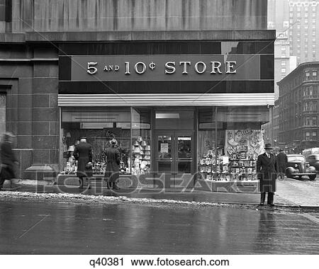 Stock Image - 1940s FACADE OF M. H. LAMSTON 5 & 10 CENT STORES 45TH STREET AND LEXINGTON AVENUE MANHATTAN NEW YORK CITY USA. Fotosearch