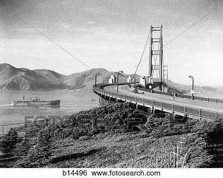 1940s GOLDEN GATE BRIDGE FROM THE SAN FRANCISCO SIDE LOOKING TO MARIN COUNTY CALIFORNIA USA View Large Photo Image Stock Photograph - 1940s GOLDEN GATE BRIDGE FROM THE SAN FRANCISCO SIDE LOOKING TO MARIN COUNTY CALIFORNIA USA. Fotosearch