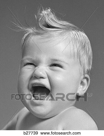 1940s HAPPY LAUGHING BLOND BABY GIRL FACE PORTRAIT View Large Photo Image Stock Photo - 1940s HAPPY LAUGHING BLOND BABY GIRL FACE PORTRAIT. Fotosearch