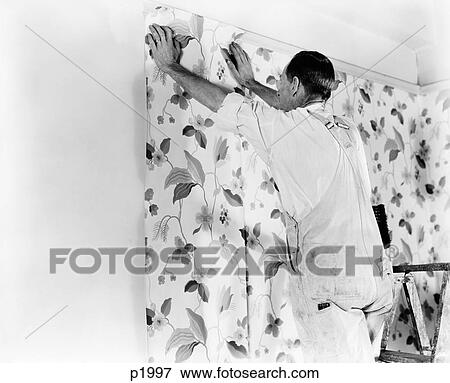 1940S Man Hanging Floral Pattern Wallpaper View Large Photo Image Stock Photo - 1940S Man Hanging Floral Pattern Wallpaper. Fotosearch