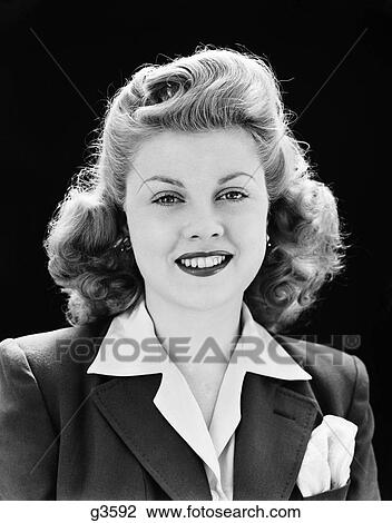 1940S Portrait Smiling Blonde Woman Looking At Camera View Large Photo Image Stock Image - 1940S Portrait Smiling Blonde Woman Looking At Camera. Fotosearch