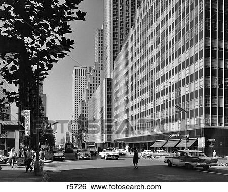 1950S 1960S Looking South On Third Avenue At 47Th Street Manhattan New York City Ny Usa View Large Photo Image Stock Photograph - 1950S 1960S Looking South On Third Avenue At 47Th Street Manhattan New York City Ny Usa. Fotosearch