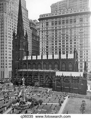 1950S Looking Down On Trinity Church Yard And Cemetery Downtown Manhattan New York City Near Wall Street Nyc Ny Usa View Large Photo Image Stock Photography - 1950S Looking Down On Trinity Church Yard And Cemetery Downtown Manhattan New York City Near Wall Street Nyc Ny Usa. Fotosearch