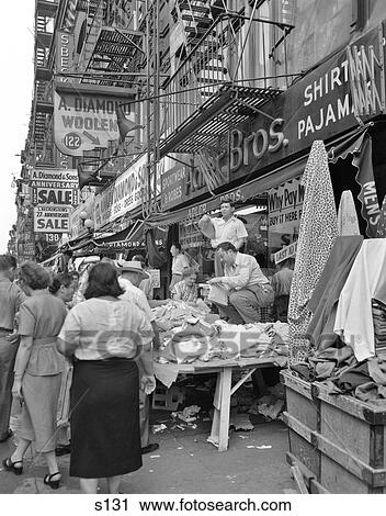 1950S Sidewalk Merchants Lower East Side Manhattan New York City Ny Usa View Large Photo Image Stock Image - 1950S Sidewalk Merchants Lower East Side Manhattan New York City Ny Usa. Fotosearch