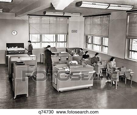 1950s THINK SIGN ON WALL IBM OFFICE INTERIOR MEN WOMEN WORKING EARLY DATA PROCESSING INSTALLATION INFORMATION SYSTEM TECHNOLOGY View Large Photo Image Stock Image - 1950s THINK SIGN ON WALL IBM OFFICE INTERIOR MEN WOMEN WORKING EARLY DATA PROCESSING INSTALLATION INFORMATION SYSTEM TECHNOLOGY. Fotosearch