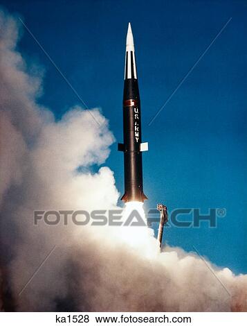 Stock Photo - 1960S 1963 Pershing Missle Fired At Black Mesa Fort Sill Near Blanding Oklahoma Usa. Fotosearch