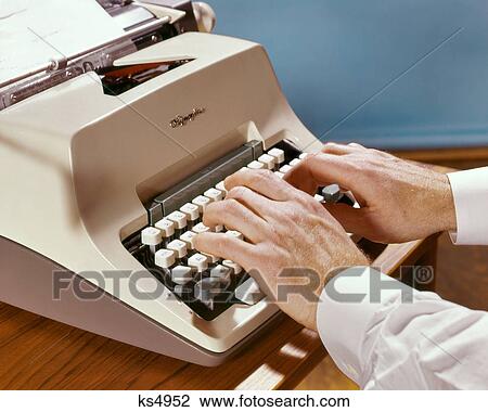 1960s MALE HANDS ON KEYBOARD OF AN OLYMPIA MANUAL TYPEWRITER View Large Photo Image Stock Image - 1960s MALE HANDS ON KEYBOARD OF AN OLYMPIA MANUAL TYPEWRITER. Fotosearch