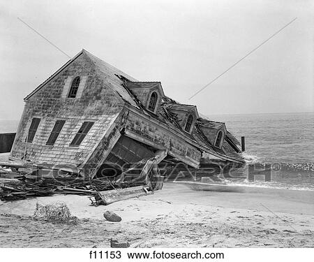 1960S Seashore House Washed Into Ocean Destroyed By Storm Cape May New Jersey Usa View Large Photo Image Stock Image - 1960S Seashore House Washed Into Ocean Destroyed By Storm Cape May New Jersey Usa. Fotosearch