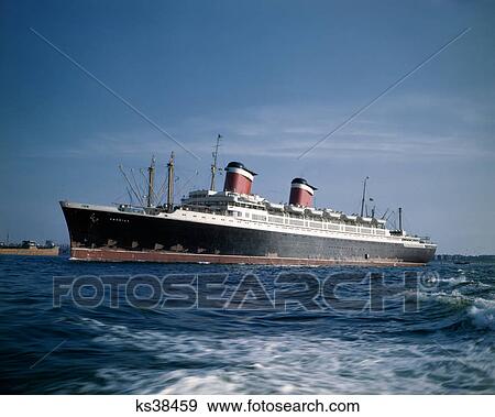 1960s SS AMERICA SAILING DOWN NEW YORK HARBOR ON WAY TO EUROPE TRANS-ATLANTIC CROSSING WWII TROOP SHIP USS WEST POINT View Large Photo Image Stock Photo - 1960s SS AMERICA SAILING DOWN NEW YORK HARBOR ON WAY TO EUROPE TRANS-ATLANTIC CROSSING WWII TROOP SHIP USS WEST POINT. Fotosearch