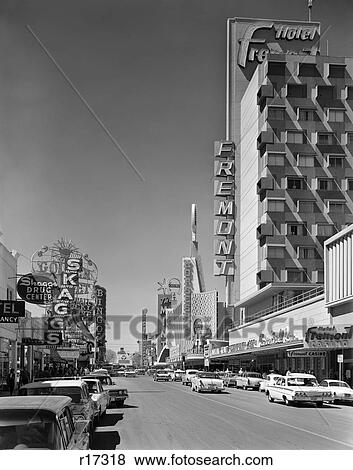 1960S View Down Freemont Street Las Vegas Nevada Downtown View Large Photo Image Stock Photo - 1960S View Down Freemont Street Las Vegas Nevada Downtown. Fotosearch