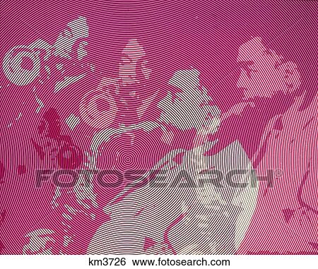 1970S African American Jazz Band Saxophone Trumpet Special Effect Purple Concentric Circles Abstract View Large Photo Image Stock Photograph - 1970S African American Jazz Band Saxophone Trumpet Special Effect Purple Concentric Circles Abstract. Fotosearch