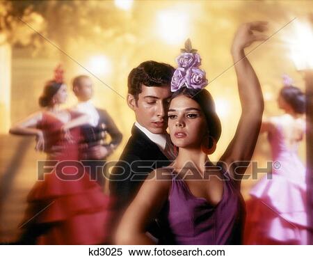 1970S Couple Man Woman With Serious Attitude Performing Spanish Flamenco Dance With Others View Large Photo Image Stock Photography - 1970S Couple Man Woman With Serious Attitude Performing Spanish Flamenco Dance With Others. Fotosearch