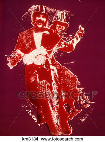 1970s COUPLE RIDING MOTORCYCLE SOLARIZED EFFECT MAN WOMAN YOUNG LOOKING AT CAMERA View Large Photo Image Picture - 1970s COUPLE RIDING MOTORCYCLE SOLARIZED EFFECT MAN WOMAN YOUNG LOOKING AT CAMERA. Fotosearch