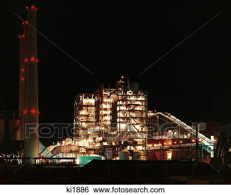 Stock Photograph - 1970s POWER GENERATING STATION AT NIGHT SALT LAKE CITY UTAH USA. Fotosearch