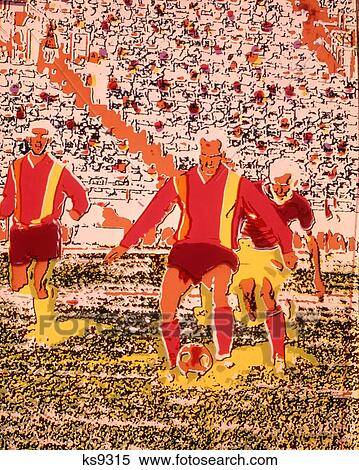 1970S Soccer Match Game Player Kicking Ball Posterized Colors Special Effect Graphic View Large Photo Image Stock Photography - 1970S Soccer Match Game Player Kicking Ball Posterized Colors Special Effect Graphic. Fotosearch