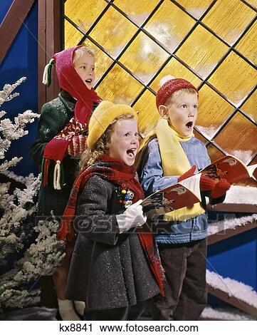 1980S Kids Singing Christmas Carols View Large Photo Image Stock Image - 1980S Kids Singing Christmas Carols. Fotosearch