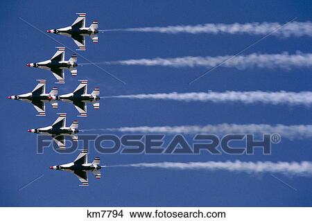 1980s THUNDERBIRDS UNITED STATES AIR FORCE F-16 DEMONSTRATION TEAM View Large Photo Image Picture - 1980s THUNDERBIRDS UNITED STATES AIR FORCE F-16 DEMONSTRATION TEAM. Fotosearch