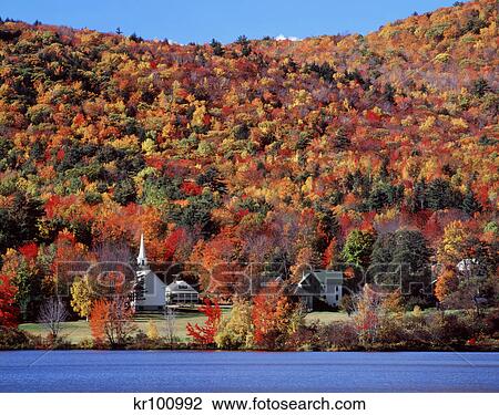 Stock Image - 1990s NEW ENGLAND AUTUMN COLOR EATON CENTER NEW HAMPSHIRE USA. Fotosearch