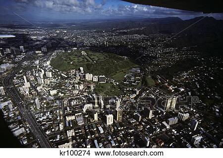 Aerial Punchbowl Cemetery In Center Oahu Hawaii View Large Photo Image Picture - Aerial Punchbowl Cemetery In Center Oahu Hawaii. Fotosearch