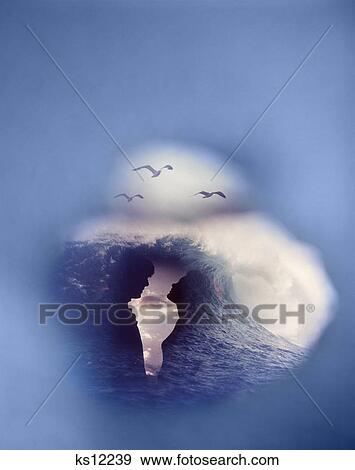 Anonymous Romantic Couple Silhouetted Against A Blue Ocean Sky View Large Photo Image Stock Photo - Anonymous Romantic Couple Silhouetted Against A Blue Ocean Sky. Fotosearch