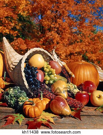 Autumn Cornucopia Filled With Fruit View Large Photo Image Stock Photo - Autumn Cornucopia Filled With Fruit. Fotosearch