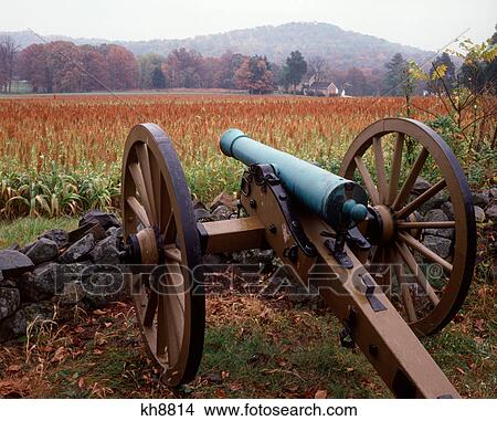CANNON AND VIEW TOWARD LITTLE ROUND TOP AT GETTYSBURG NATIONAL MILITARY PARK AMERICAN CIVIL WAR BATTLEFIELD PENNSYLVANIA USA View Large Photo Image Picture - CANNON AND VIEW TOWARD LITTLE ROUND TOP AT GETTYSBURG NATIONAL MILITARY PARK AMERICAN CIVIL WAR BATTLEFIELD PENNSYLVANIA USA. Fotosearch