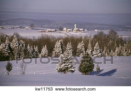 Farmlands In Winter Near Rock Island Quebec Canada View Large Photo Image Stock Image - Farmlands In Winter Near Rock Island Quebec Canada. Fotosearch