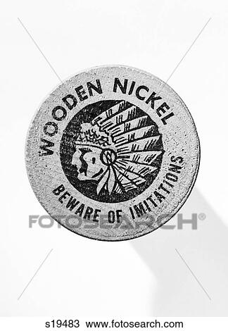 INDIAN HEAD WOODEN NICKEL BEWARE OF IMITATIONS View Large Photo Image Stock Image - INDIAN HEAD WOODEN NICKEL BEWARE OF IMITATIONS. Fotosearch