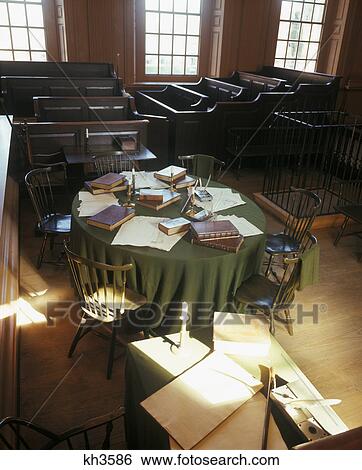 Stock Photograph - INTERIOR OF INDEPENDENCE HALL PHILADELPHIA PENNSYLVANIA USA. Fotosearch