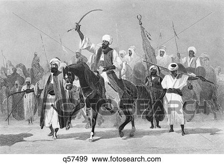 Stock Photo - MOHAMMED THE PROPHET OF ISLAM 570 - 632 ON HORSEBACK EXPOUNDING HIS CREED MUHAMMAD MUHAMMED. Fotosearch