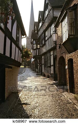 Stock Photo - OLD STREET LEDBURY ENGLAND. Fotosearch