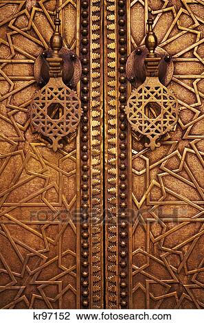 Ornate Doors Of The Royal Palace Fez Morocco View Large Photo Image Stock Image - Ornate Doors Of The Royal Palace Fez Morocco. Fotosearch